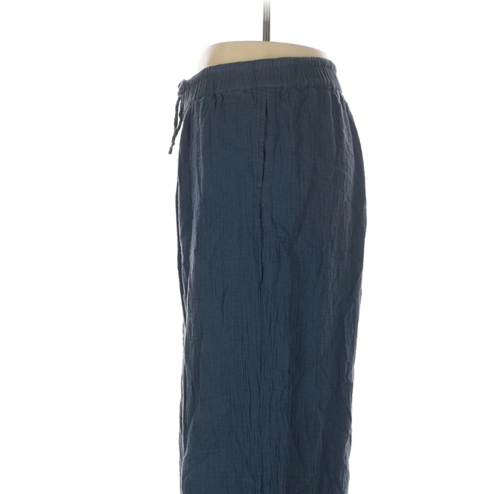 NWT Pact Coastal Double Gauze Split Hem Wide Leg Pant in French Navy - Picture 3 of 11